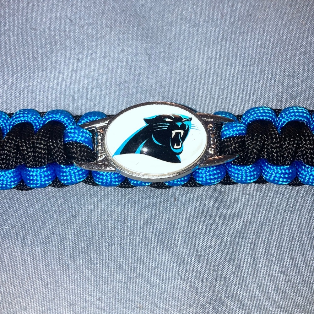 Carolina Panthers Paracord Bracelet in Black and Blue